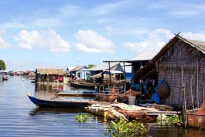 the floating village of Tonle Sap Lake in Cambodia