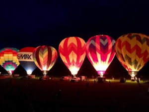 The annual balloon light up at the Green River Festival in Greenfield, Massachusetts