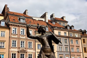 Mermaid Statue in Warsaw, Poland