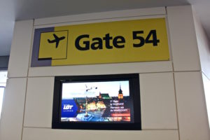 LOT Polish Airlines gate at Newark International AIrport