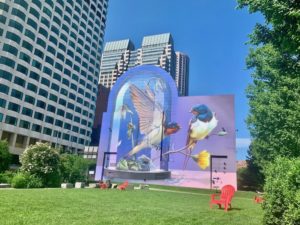 mural of birds in Dewey Square, Boston, Massachusetts