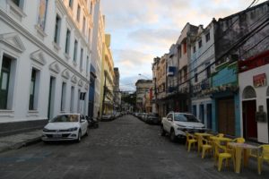 street at sunset in Recife, Brazil